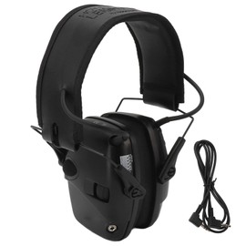 Walker Electronic Earmuffs Noise Cancellation Folding Hearing Protection Adjustable Earmuffs Black
