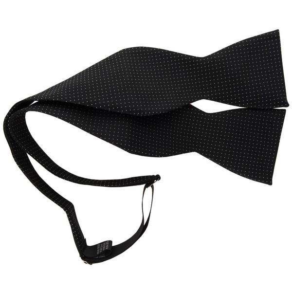 TigerTie Self-tie black in polka dots, bow tie 100% pure