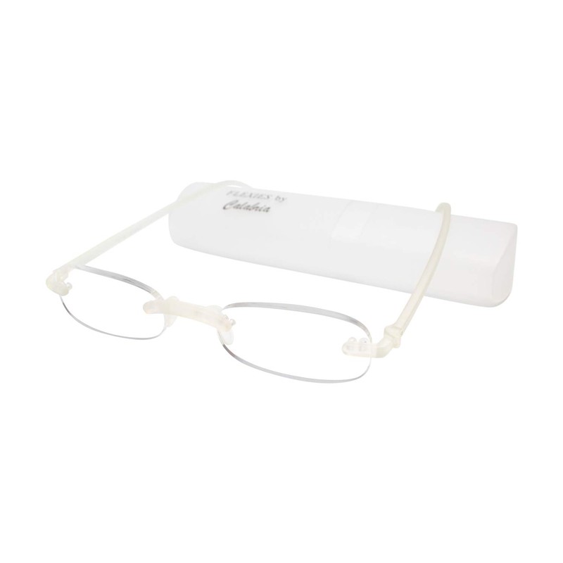 Calabria 714 Flexie Oval Rimless Reading Glasses +1.00 Ice Men/Women