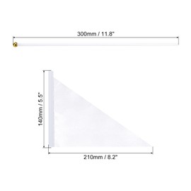 sourcing map Pack of 40 Hand Held Small Mini DIY Flag 8.2 Inches x 5.5 Inches Triangle White for Festivals Events Celebrations