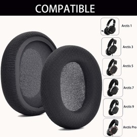 Replacement Arctis 7 Ear Cushions for SteelSeries Arctis 3 / Arctis 5 / Arctis 7 Arctis 9 / Arctis 1 / Arctis pro Lossless Wireless Gaming Headset Headphone,Earpads Ear Pads Cups Cover Repair Parts