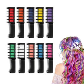 Pack of 10 Hair Chalks, Hair Chalk for Girls, Directions Hair Colour, Hair Chalk for Children, Washable Temporary Instant Hair Colour, Children, Washable for Children, Party, Cosplay