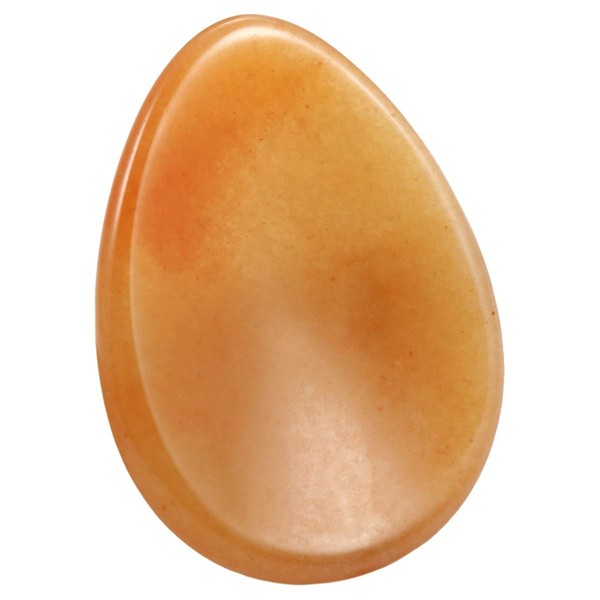 mookaitedecor Red Aventurine Thumb Stone Crystal Gemstone Massage Stone with Cavity Worry Stone for Healing Reiki Size Approx. 45 x 35 x 5 mm (Pack of 2)