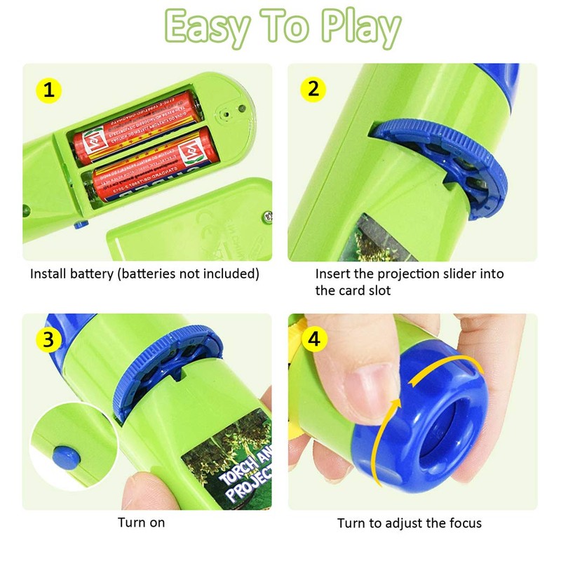 Yeelan 2PCS Projector Torch Projection Light Torches lamp Flashlight Dinosaur,