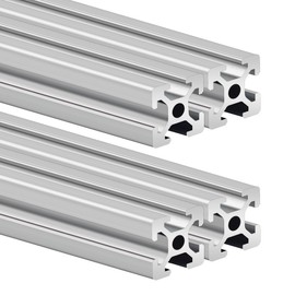 Bikykose 2020 T-Slot Aluminum Extrusion Profile, 4PCS 27.6" European Standard Anodized Linear Rail Guide for 3D Printer & CNC DIY, High-Strength Construction - Silver