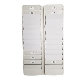 JMIUHACOU Card Rack,Keeps Swipe Cards, Badges, id's and Other Items neatly Organized,Includes self-Adhesive Number Labels (24slot)