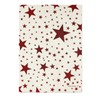 Gift Wrap - Stars - Red Glitter on Cream