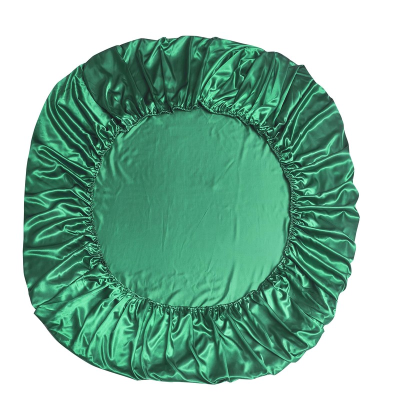 DuShow Satin Fitted Sheet Green Single Bed 100 x 200