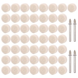 Attuslla 50 PCS Polishing Buffing Wheels Felt Polishing Buffing Wheels with Shaft, Grinding Polishing Head Polishing Bits Kit Wool Felt Mandrel Mounted Grinding Polishing for Rotary Tool