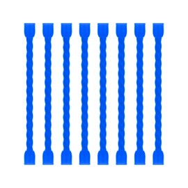 Dreamxiang 8Pcs 3-inch Silicone Cable Ties Reusable Steel-Core Silicone Twist Colorful Cable Tie Straps for Bundling and Organizing, Bendable Holder Strap for Indoor and Out All Purpose, Blue