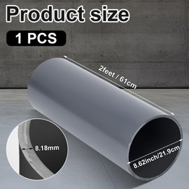 Glooglitter 8 Inch Schedule 40 PVC Pipe - Gray, Cut to Custom Length - PVC Piping for DIY Projects, Indoor & Outdoor (8" X 2')