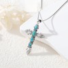 BETHZA Genuine Turquoise Cross Pendant Necklace Feather Necklace S925 Sterling