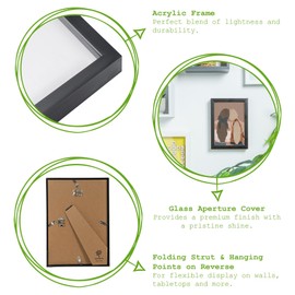 Nicola Spring Photo Frames - Fits Photo Size 4 x 6 (10 x 15cm) - Pack of 5 - Grey Picture Frame Wall Mounted Small Portrait Photo Frame with Stand Freestanding Photo Certificate Display Poster Frame