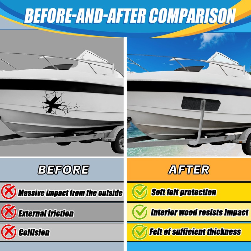 Desunqin 2 Pack Carpeted Marine Boat Trailer Bunks, Boat or