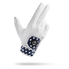 Pins & Aces - Stars Golf Glove Design - Premium AAA Cabretta Leather, Long-Lasting Durable Tour Glove for Men or Women - Premium Leather Golf Glove Left & Right Hand (Small, Right)