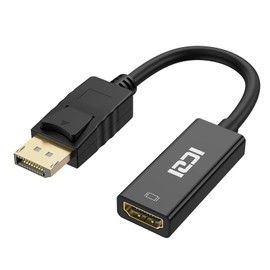 ICZI DisplayPort to HDMI Adapter 4K, Gold-Plated DP to HDMI Converter Male to Female Video Adapter 4K@30Hz, 2K@60Hz, 1080P@120Hz for TV, HDTV, Monitor, Projectors, Laptops