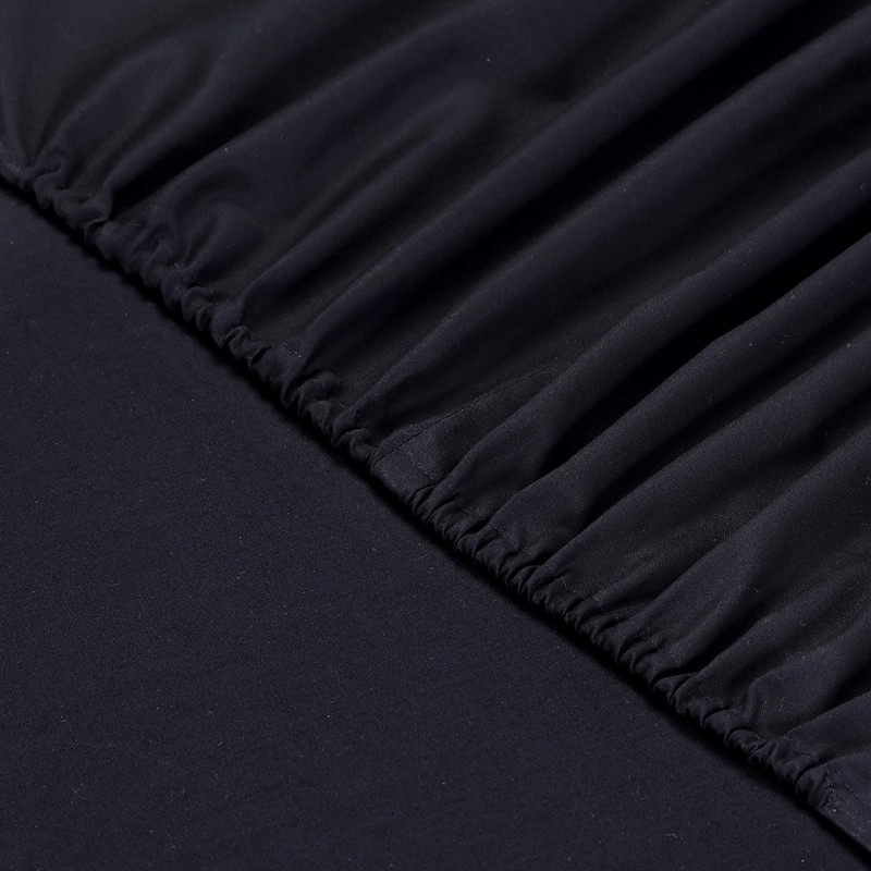 VISION Fitted Sheet 150 x 200 cm Black 100% Cotton