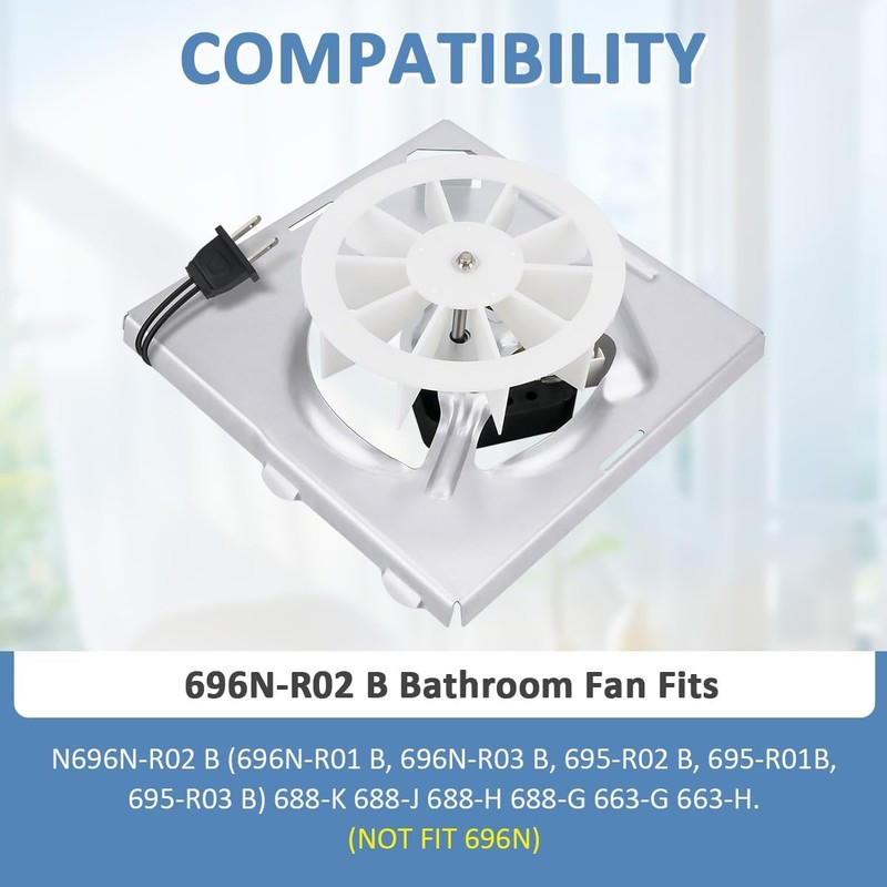 EAGLEGGO C350BN Replacement Motor/Wheel for Bathroom Fan Motor (696N A