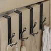 WBDXWB Over The Door Hook, 4 Pack Heavy Duty Over Door Hanger for Coats, Bags, Hats, Towels (Height:28cm/11in, Black)