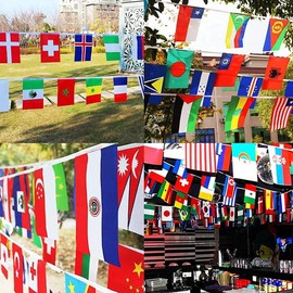 Euro 2024 Football Championship Decorations Bunting Banner Flag, European Football Flag Bunting with 24 Participating Teams Flags for Garden Bar Party Indoor Outdoor Décor (6.5M（14 * 21CM）)