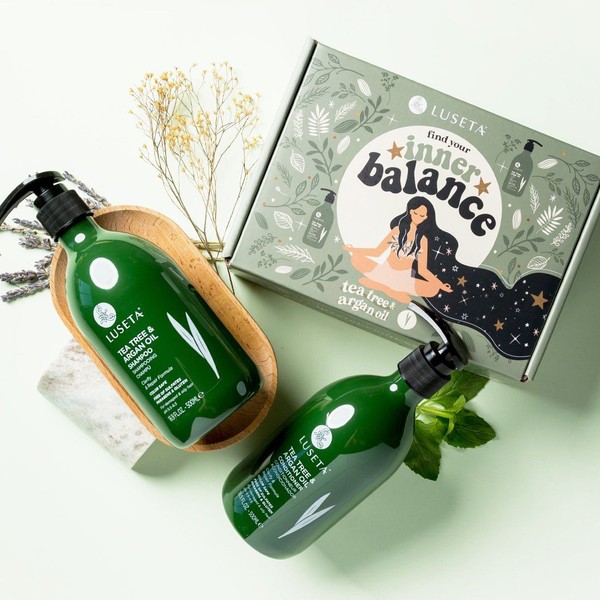 Luseta Beauty Tea Tree & Argan Oil Bundle, 1 x 1.01oz Shampoo & Conditioner Set
