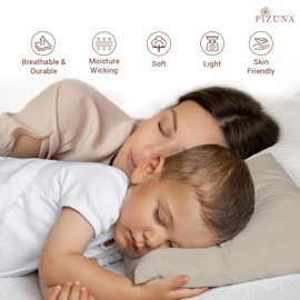 Pizuna Toddler Crib Pillow Cases 33x46cm Simply Taupe, 2pc 400 Thread Count 100% Long Staple Cotton Luxurious Sateen Weave Baby Small Pillow Cases For Crib Bed By Pizuna