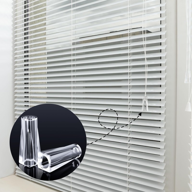 CHANZET Blind Pull Cord Knobs 40pcs, Clear Plastic Window Blind