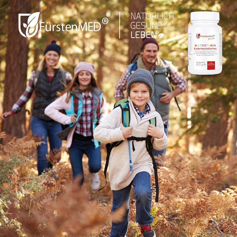 Fürstenmed Multivitamin Chewable Tablets Strawberry – Children Vitamins – No Additives – Natural – Vegan – Made in Germany, ,