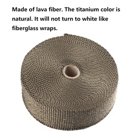 ARTR Titanium Exhaust Header Wrap 2 Rolls (2" x 50' Each roll) Kit with 20pcs 11.8 Inch Stainless Steel Locking Ties