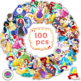 100 Stück Princess Sticker set, Aufkleber Kinder, Cartoon Wasserfest Vinyl Stickers, für Scrapbook Fotoalbum Laptop Skateboard Koffer, Geeignet für Erwachsene Kinder