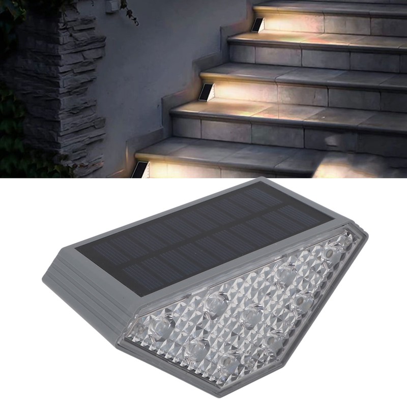 Solar Step Lamp Warm Light Button Light Sensor Control IP67