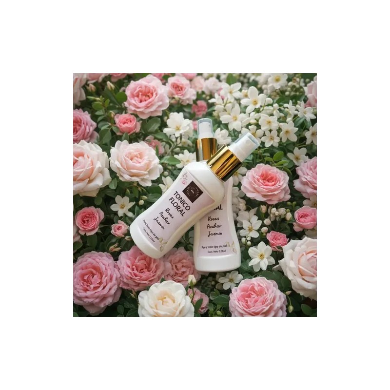 Tónico Floral Facial Rosas Azahar Y Jazmín Artesanal 125ml