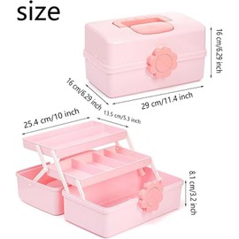 Organizador de Accesorios para el Cabello con Compartimentos, Caja de Almacenamiento para Diademas Lazos Horquillas, Portátil con Asa, Ideal para Niñas Joyería y Maquillaje