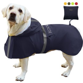 KOOGAL Pet Large Dog Raincoat Apparel Poncho Waterproof for Medium Large Sized for Dog Raincoat Clothes… (Navy Blue, 5XL)