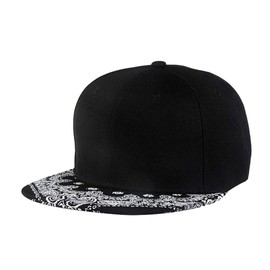Paisley Paint Baseball Cap, Hip Hop Floral Flat Bill Brim Men Women Snapback Hat