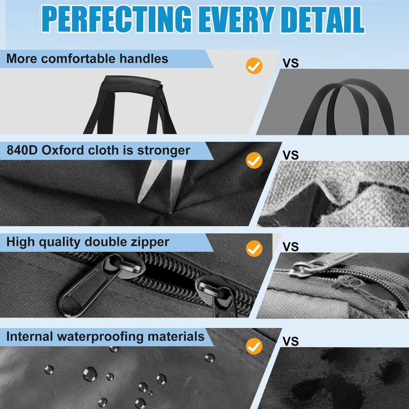 Heavy Duty Folding Ping Pong Table Storage Bag,[Thick Fabric+Front Pocket]