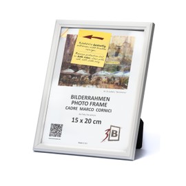 3-B Jena Picture Frame, White, 15 x 20 cm, Wooden Frame, Pine Photo Frame, Portrait Frame with Acrylic Glass