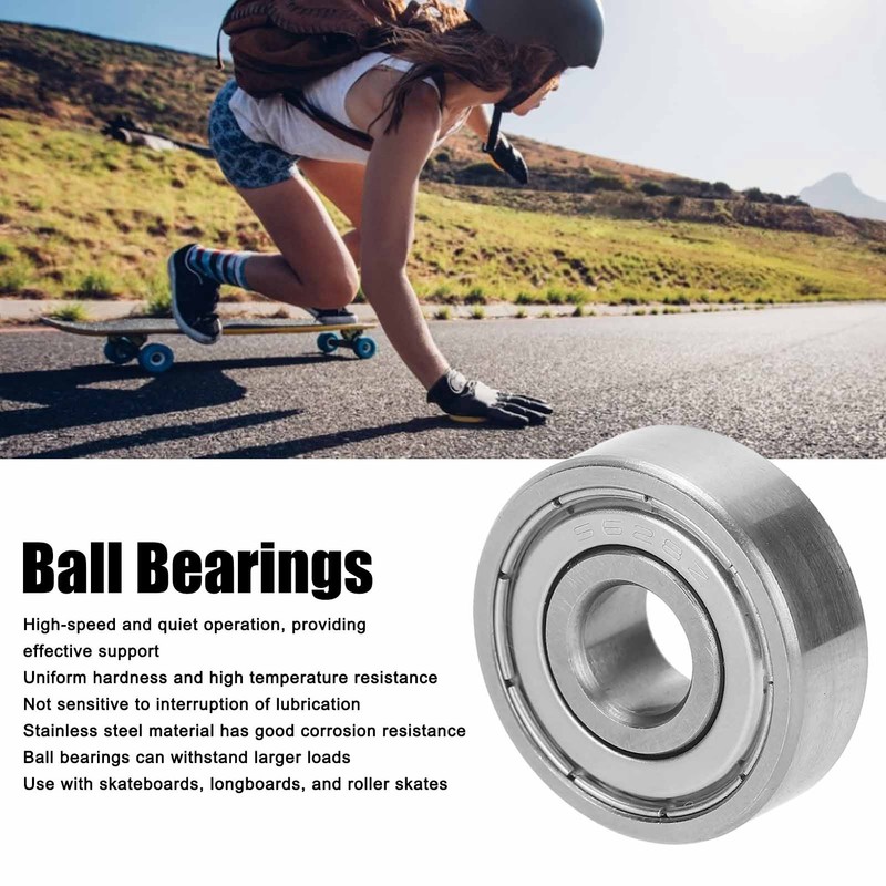 10Pcs Ball Bearings Stainless Steel WearResistant Quiet Skateboard Driver Accessories