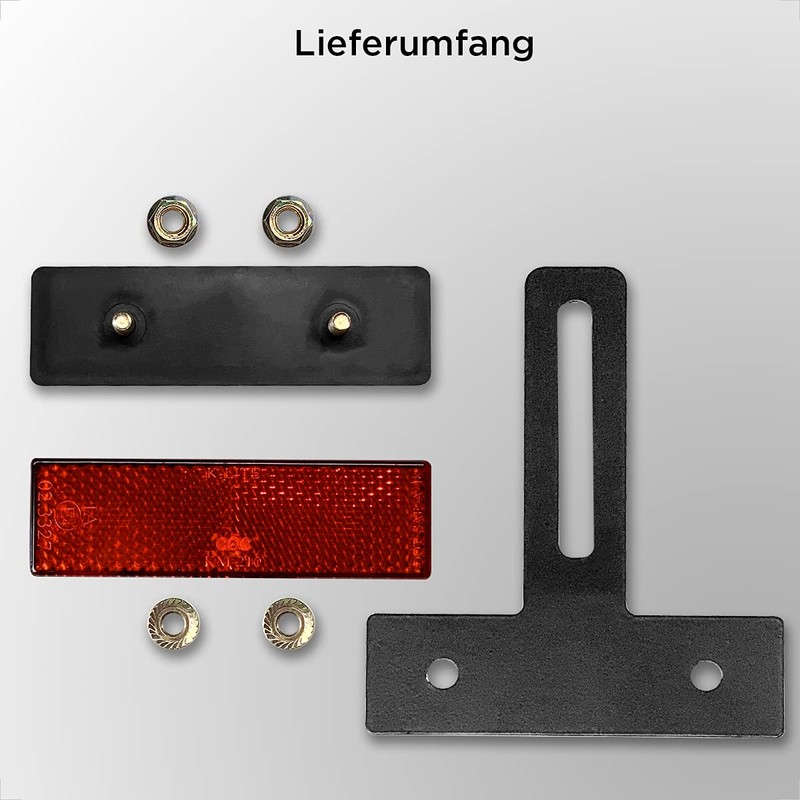 evermotor Universal Motorcycle E4 Reflector Rear Narrow Red with Short