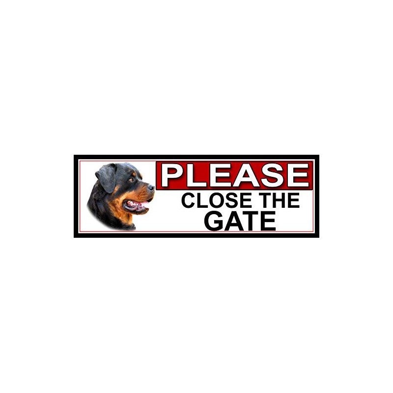 SHAWPRINT Rottweiler PLEASE CLOSE THE GATE METAL GATE SIGN 266mm