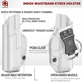 Amberide IWB & OWB KYDEX Holster Fit: Kimber Micro 9mm Pistol, Inside Waistband Concealed Carry, Adjustable Cant & 'Posi-Click' Retention, USA Made by Amberide