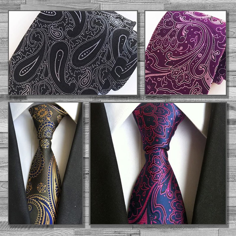 Rex Standard NA006 Men's Necktie, Paisley Pattern, Business, Casual Suit,