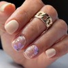 Press on Nails Short Square Fake Nails Flower Press Ons