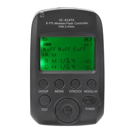 VC-818TX Trigger, Visico VC-818TX E TTL Flash Trigger Wireless 2.4G E-TTL Transmitter Maximum Support for 1 8000s High-Speed Synchronisation Supports 8 Channels 30ID