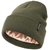 FURTALK Satin Lined Beanie Hats for Women Men Winter Knit