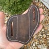 Handmade Leather Pocket Knife Holster, Cross Draw Leather Pocket Knife