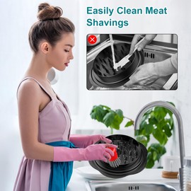 Mini Dish Brush for Cleaning Chicken Shredder, Palm Brush Dish Scrubber with Ergonomic Grip, Kitchen Brush for Washing Dishes, Pans, Pots, Sink (1, Red)