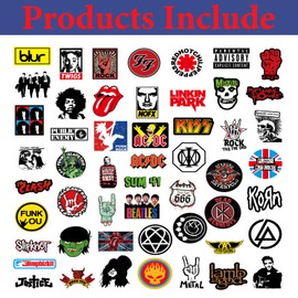 102pcs Rock and Roll Music Stickers, Band Stickers for Classic Rock Music,Trendy Music Stickers,Cool Stickers Waterproof Vinyl Sticker,It Suit for Laptop Skateboard Water Bottles Guitar Luggage