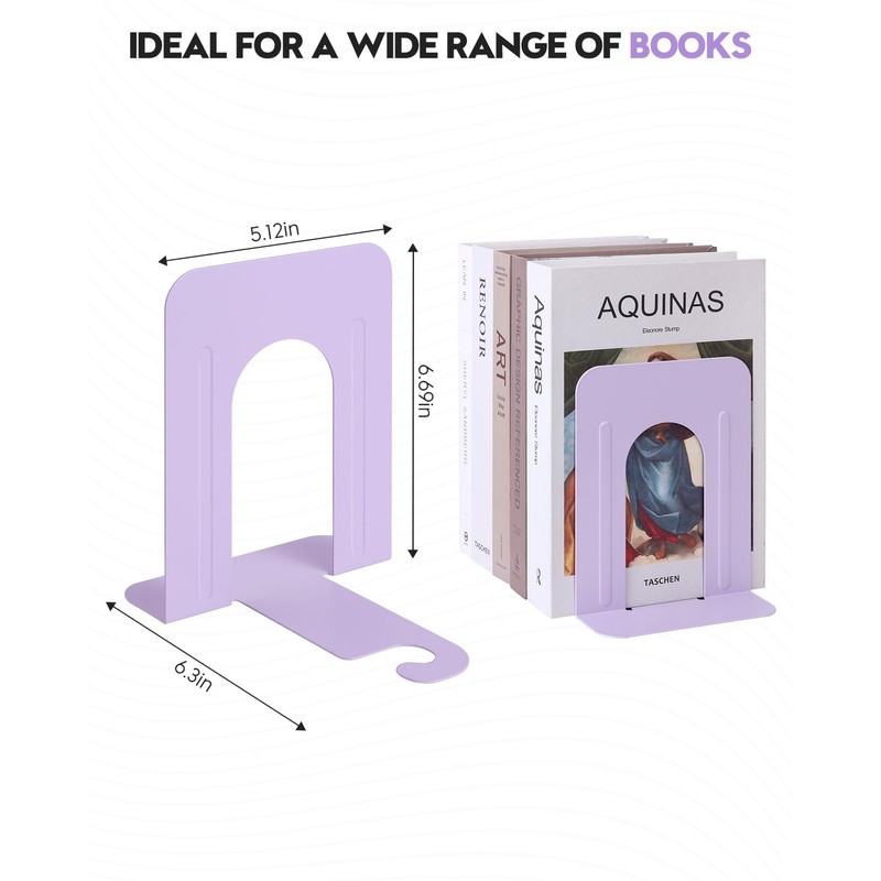 Honagu Bookends, Metal Book Ends, Bookends for Shelves, Book Holder