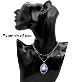 Pack of 40 Aurora Glass Cabochons Aurora Borealis Oval & Round Cabs for Necklaces Pendants Jewellery Making DIY Craft Supplies (Oval 25 x 18 mm)